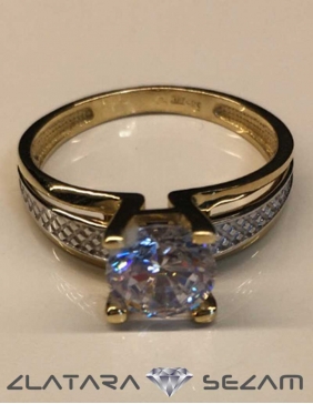 Verenički prsten, kombinacija belog i žutog zlata sa cirkonom