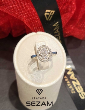 Prsten od belog zlata sa brilijantima
