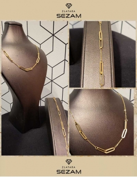 Komplet ogrlica i narukvica od žutog zlata