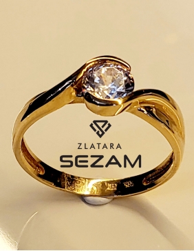 Verenički prsten od žutog zlata sa cirkonom