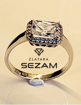 Verenički prsten od belog zlata sa cirkonima