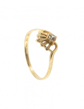 Prsten od žutog zlata obogaćen cirkonima